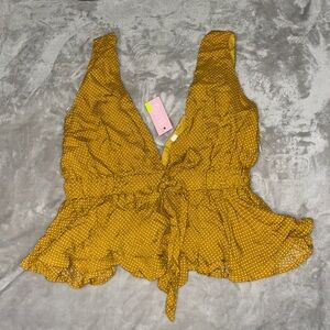 Blush polka dot top size large